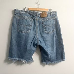 Vintage Levi’s 550 Denim Jeans made into Cut Off Shorts 42x32 Orange Tab Men’s